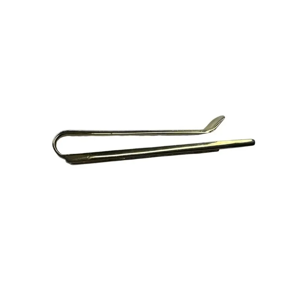 Christian Dior Vintage Gold Plated Red Enamel Slim Tie Bar Money Clip